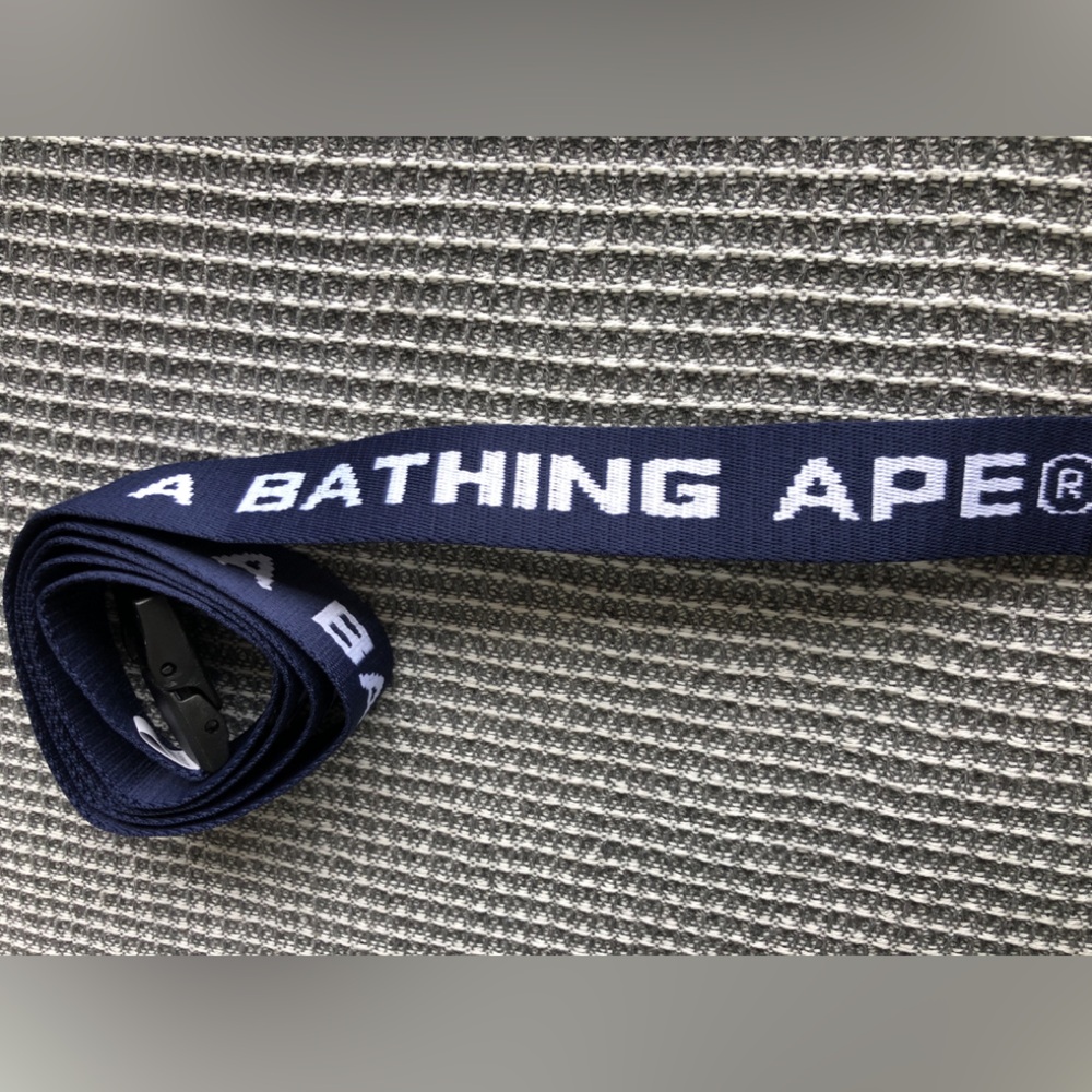 BAPE Logo GI Belt Navy Blue